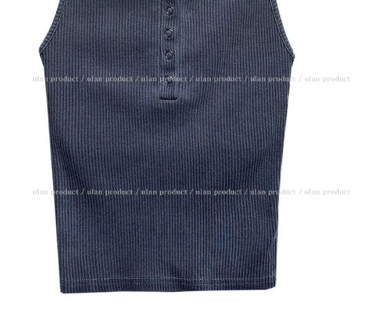 Julie Pig Ribbed Snap Hood Sleeveless