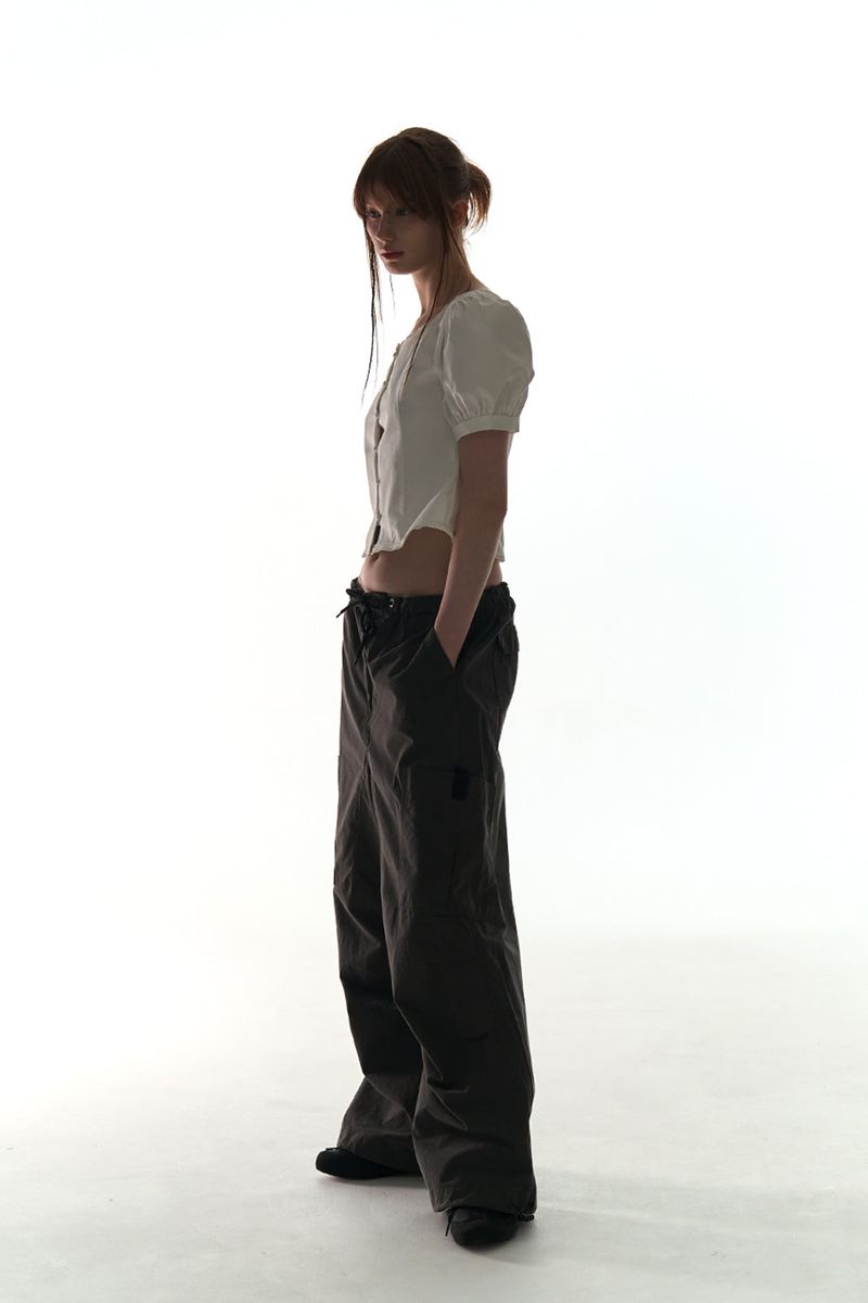 PUFF BUTTON BLOUSE (WHITE)