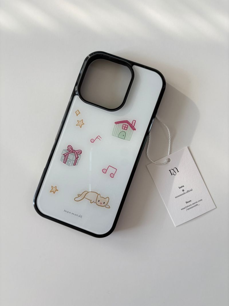 love cat  phone case (white)