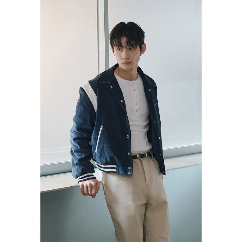 Signature varcity jacket(Navy)