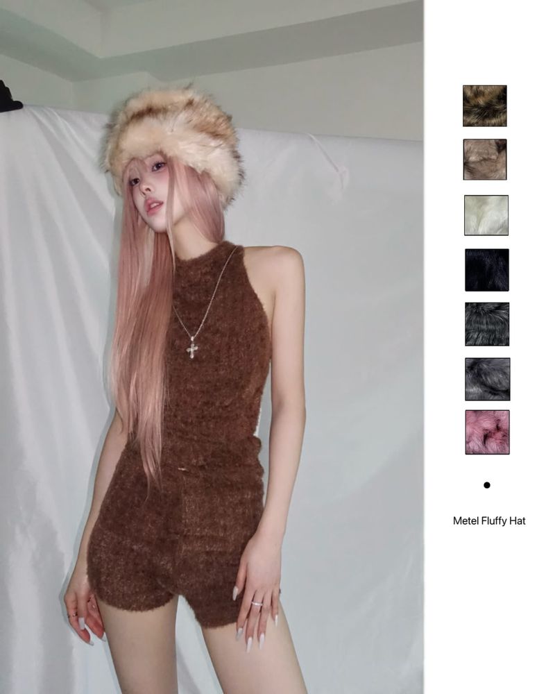 Metel fluffy hat