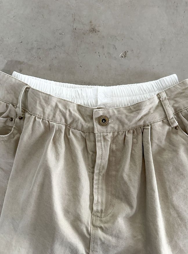 Double-waisted sagging mini skirt