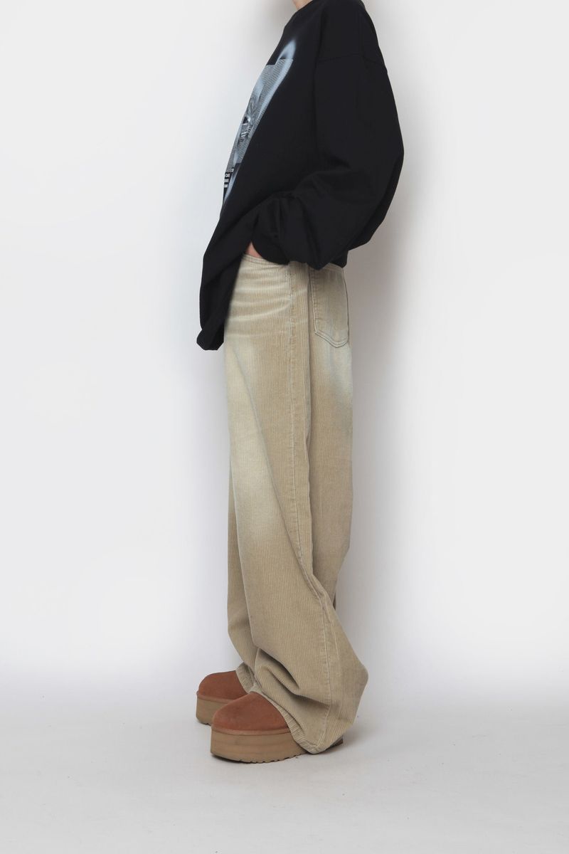 Washing Corduroy Wide Pants