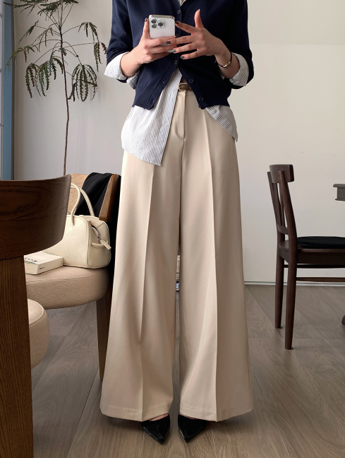 Lesen Tension Wide Slacks / 4 colors