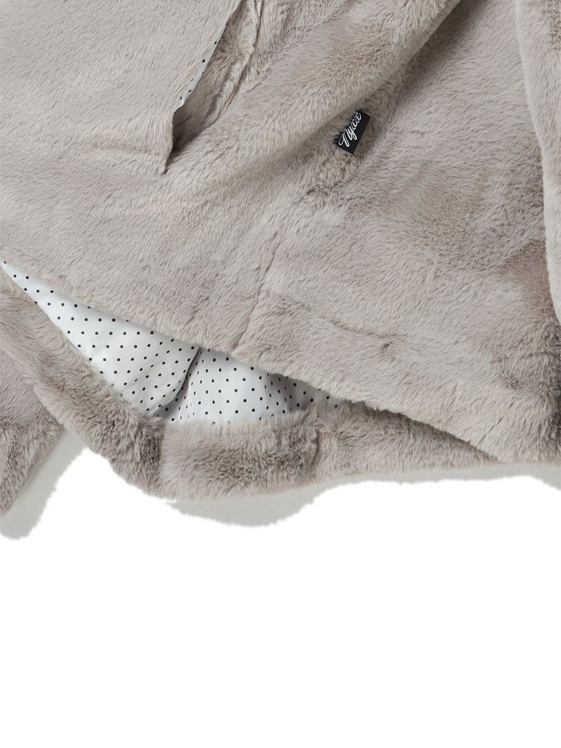 COLLAR FUR JACKET GREY
