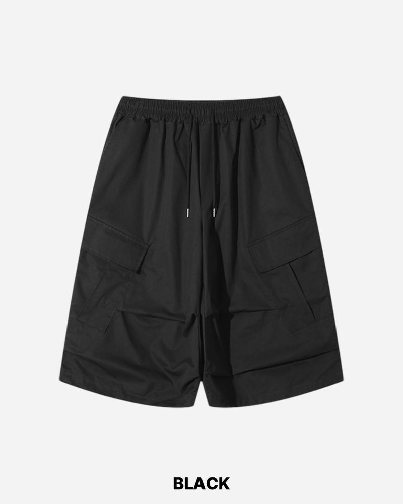 Solid Cargo Bermuda Pants