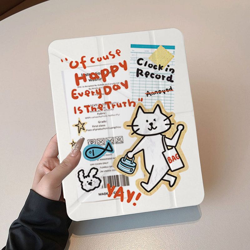 Shopping Cat Illustration iPad Case
