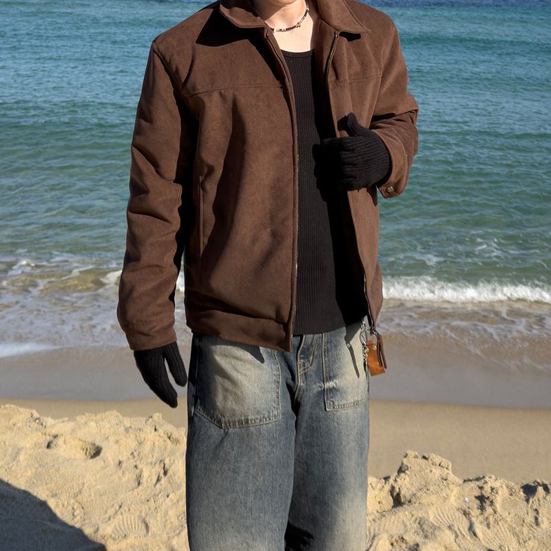 Luna suede padding jacket