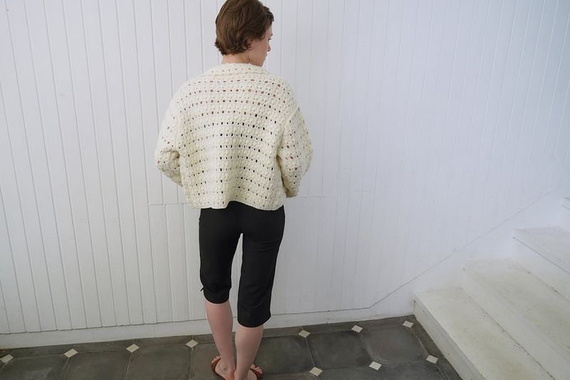 Loom crochet cardigan