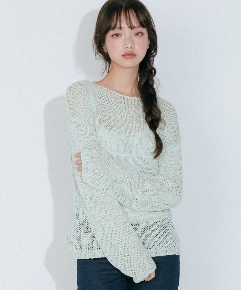 NET KNIT TOP (MINT)