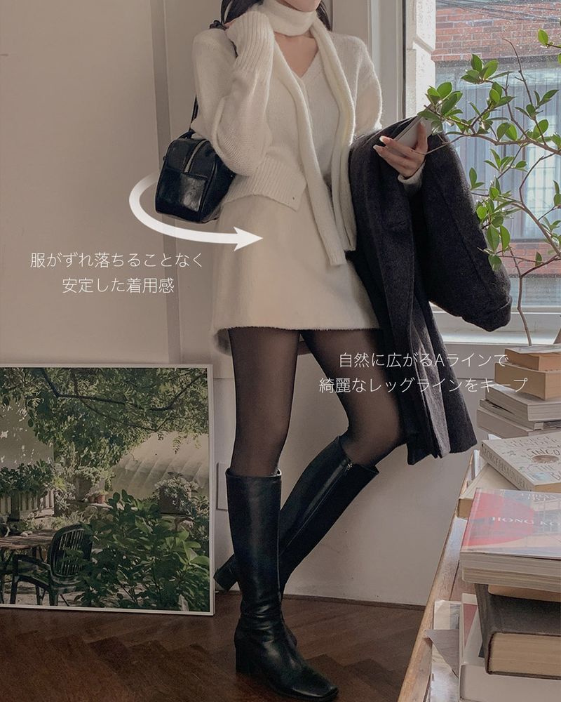 【MADE】A line Fur mini skirt