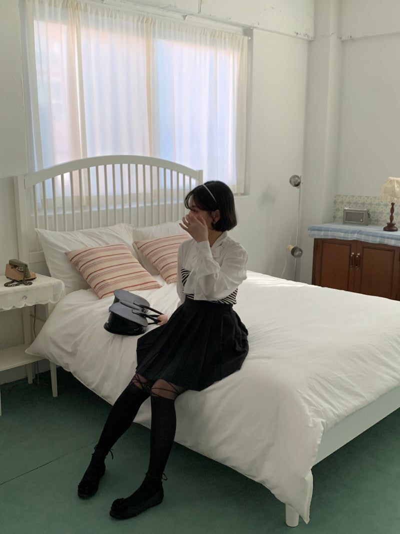 リボンタイストックング (black)