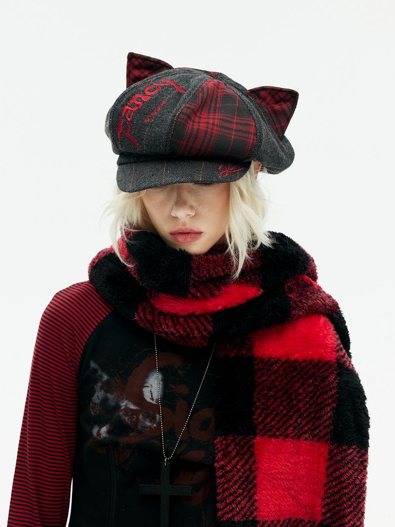 Emoha Asuka's punk cat ear newsboy hat