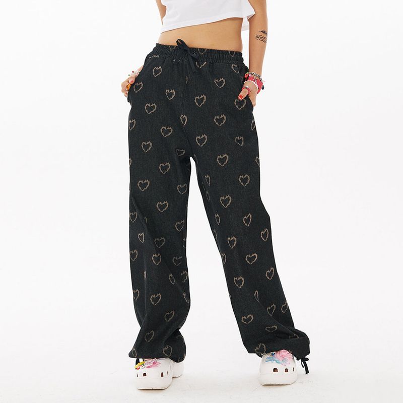 BN Heart Pattern Denim Jogger pants [2Color]