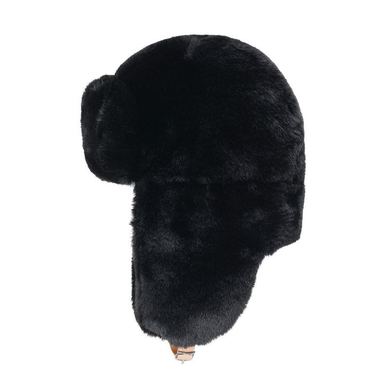 VA Stud Buckle Eco Fur Trooper Hat / Black