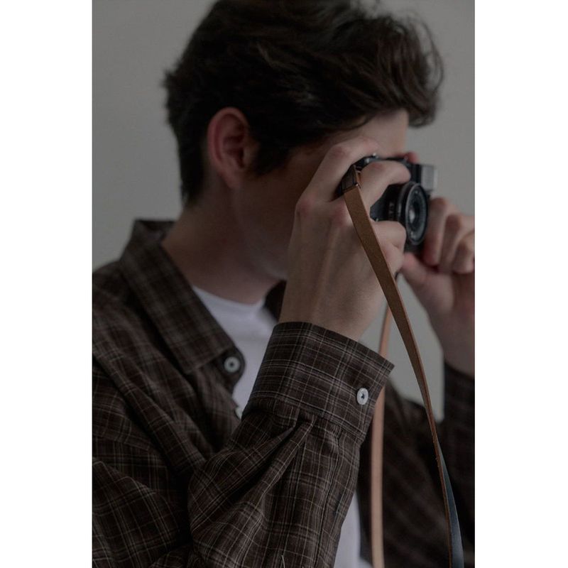 Vintage washing brown check shirts