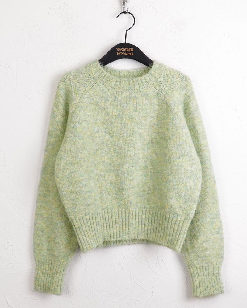 Adieu pastel gradation mix round long sleeve knit