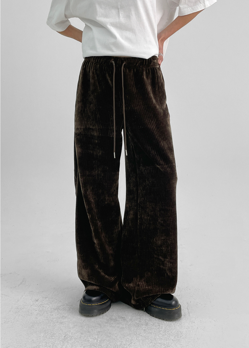 [MADE] Wolfin Belloa Ribbed Wide Banding Pants