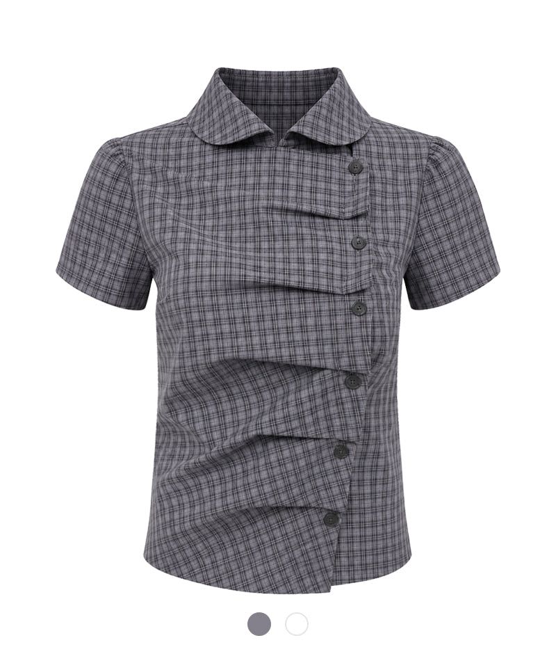 Cozy&Kitsch（コージーアンドキッチ）の「Orla Shirring Check Blouse（Tops）」