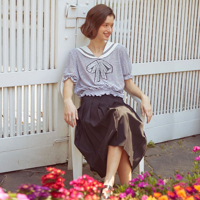 VITALSIGN(バイタルサイン)の「Ribbon Sailor Top (STRIPE)(Tops)」