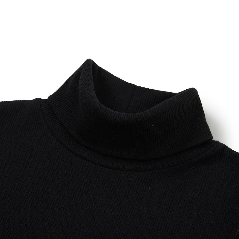 スリムフィットアンバランスタートルネック / Slim-fit Unbalance Turtleneck [BLACK]