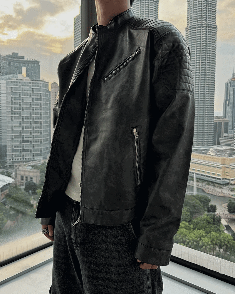 NOCELCOZY（ノセルコジー）の「shoulder quilting biker leather jacket 3 colors（Jackets/Outerwear）」