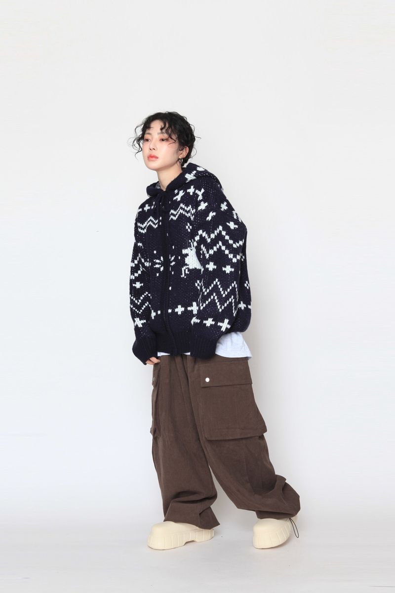 Corduroy Snap Cargo Pants