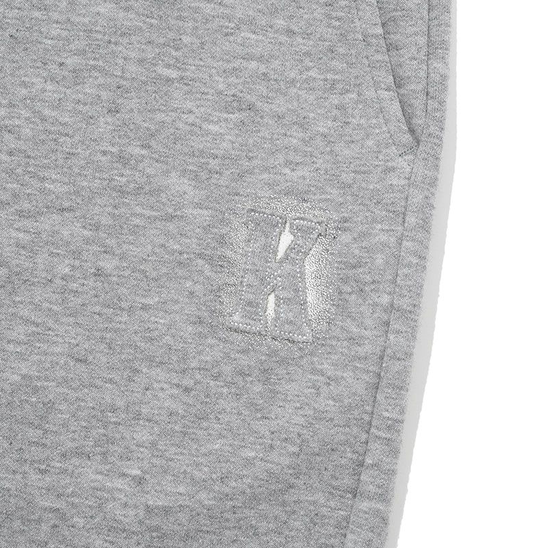 WORDING APPLIQUE PANTS [MELANGE GRAY]
