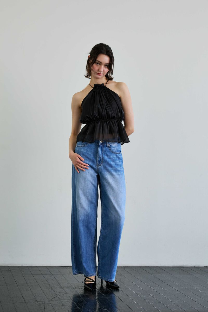 AZURE WIDE DENIM PANTS / BLUE