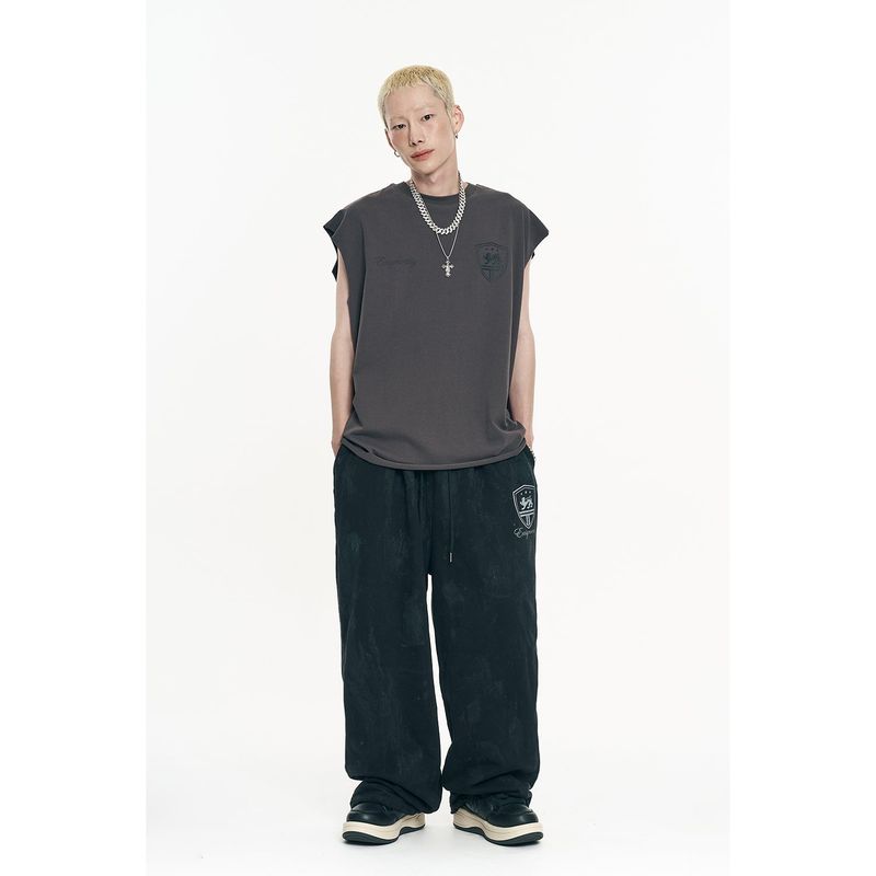 Raw-cut box sleeveless - Charcoal