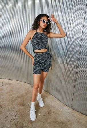 biker pants & wrap skirt _ navy
