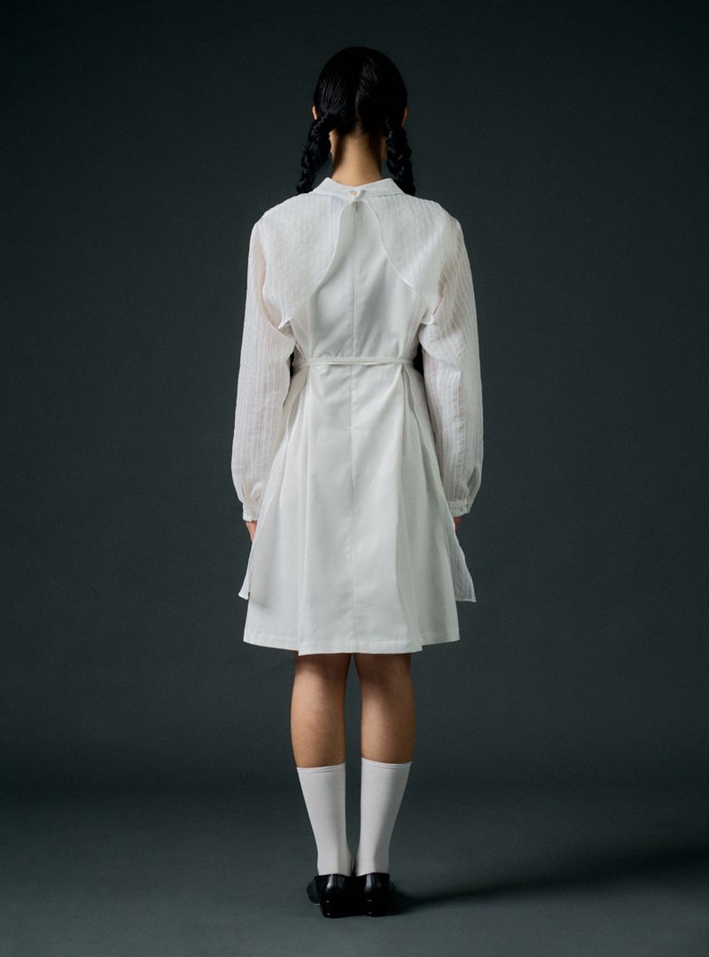 Pinny layered dress (white)