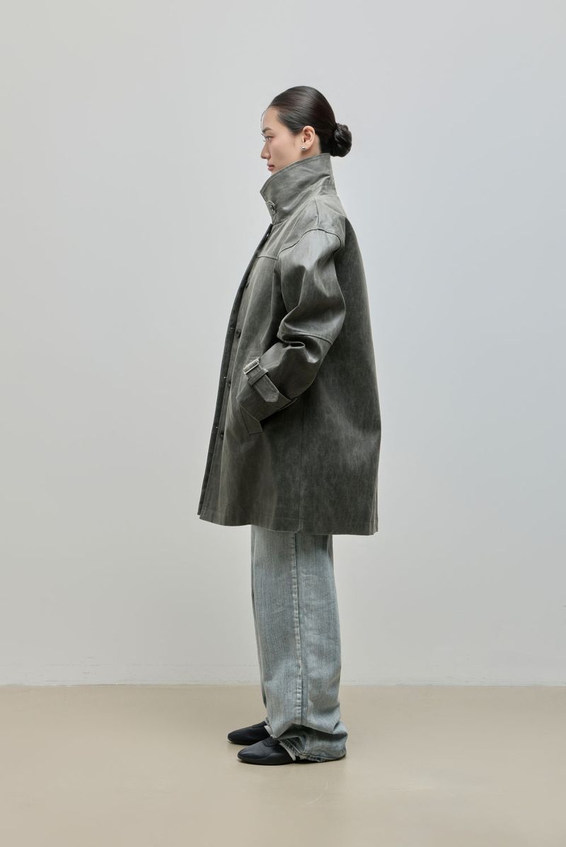 Vintage Leather Half Coat