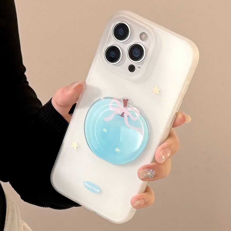 Summer Blue Apple Mood Strap Jelly iPhone Case