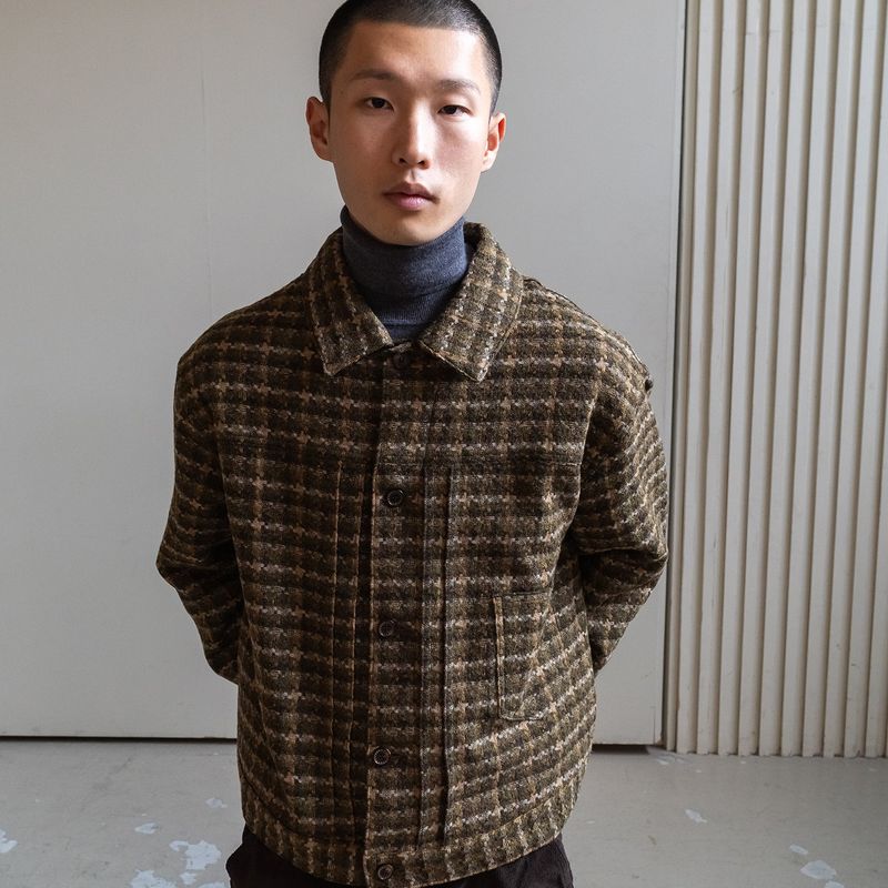 Virgin wool trucker blouson / Olive