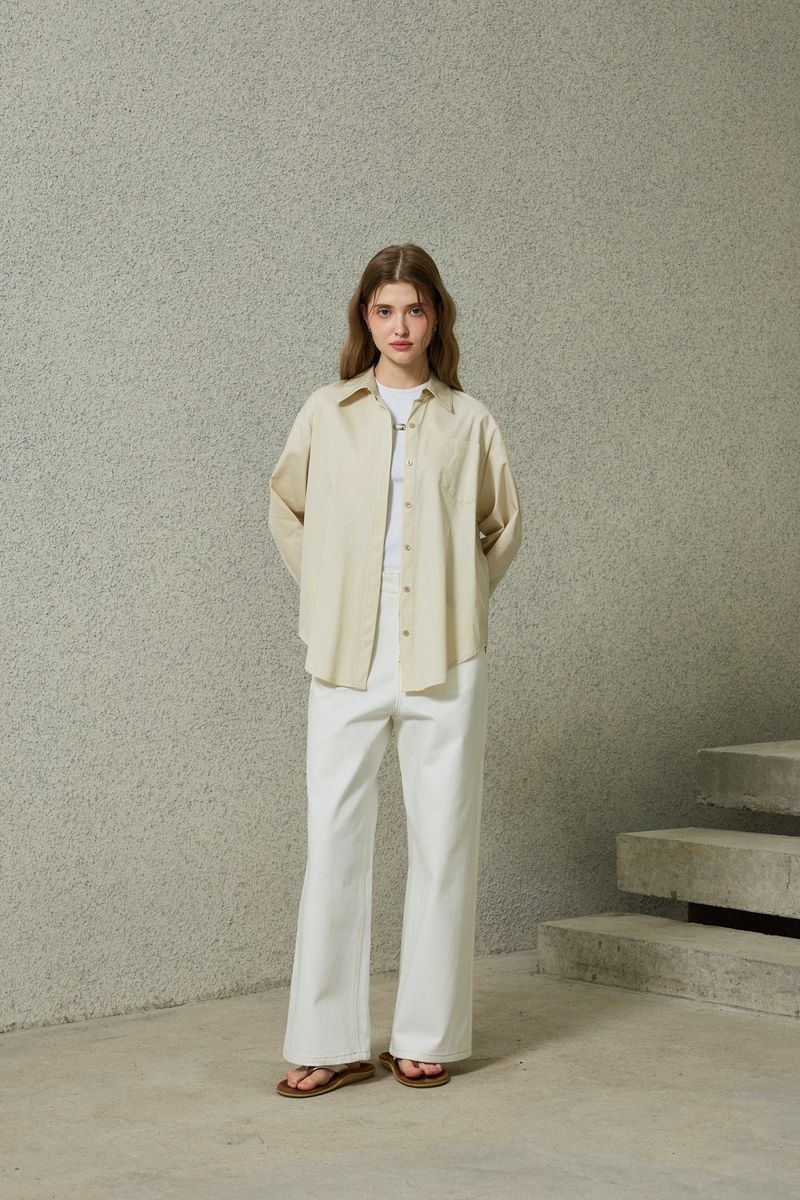 BRIGHT OVERSIZED SHIRT / BEIGE