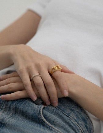 Seashells Chain Ring Gold
