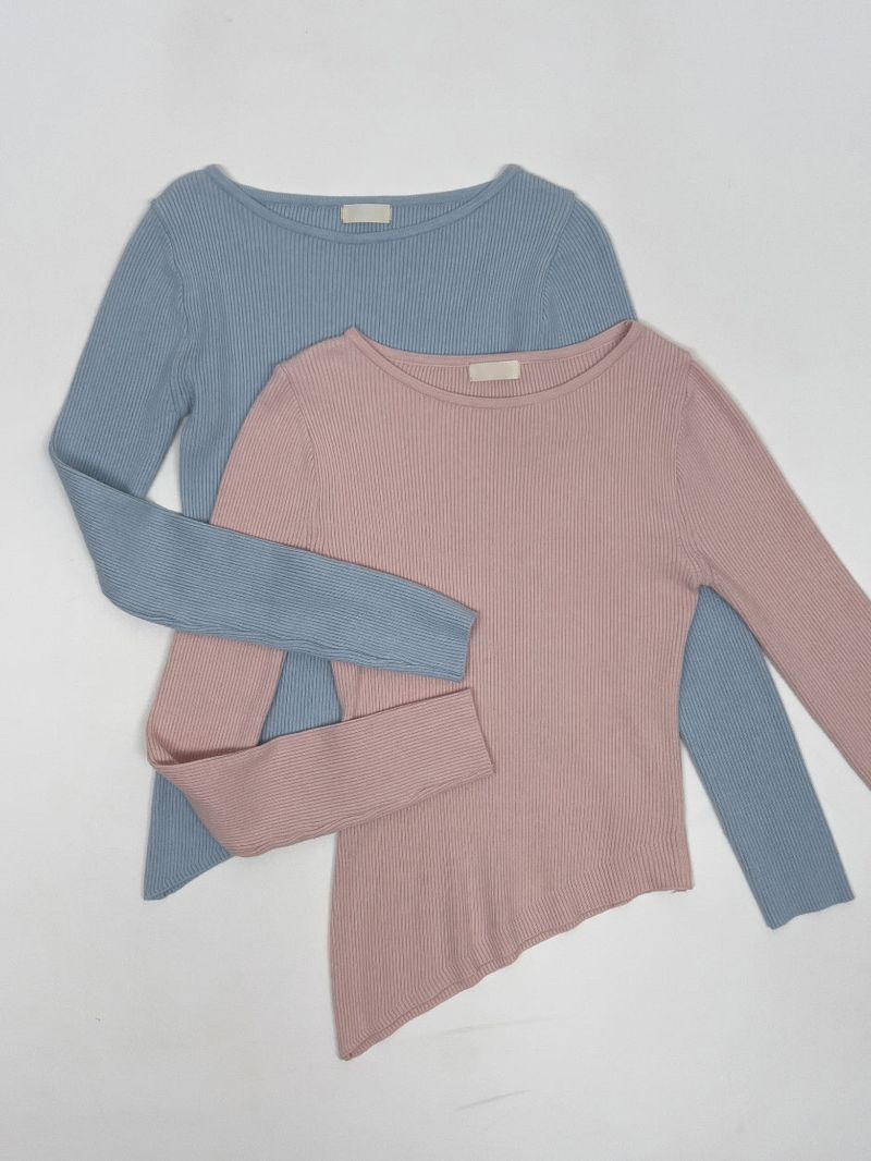 Ruby Unbalanced Ribbed T-shirt