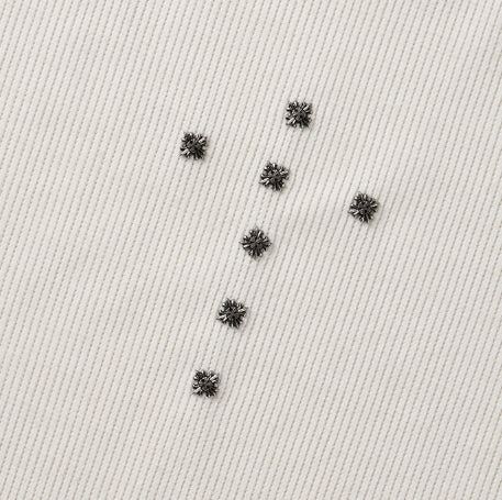 Crossing Rivet Ribbed Long Sleeve