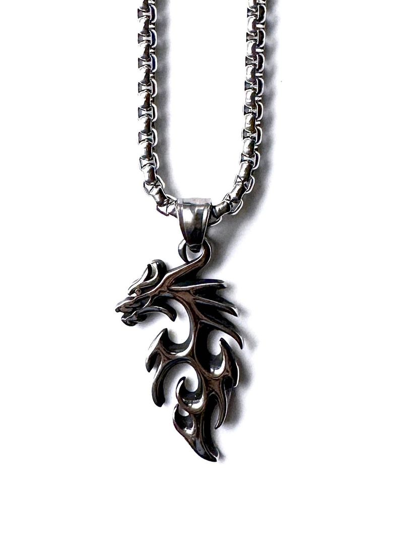 Dragon Box Chain Necklace (size: 2type)