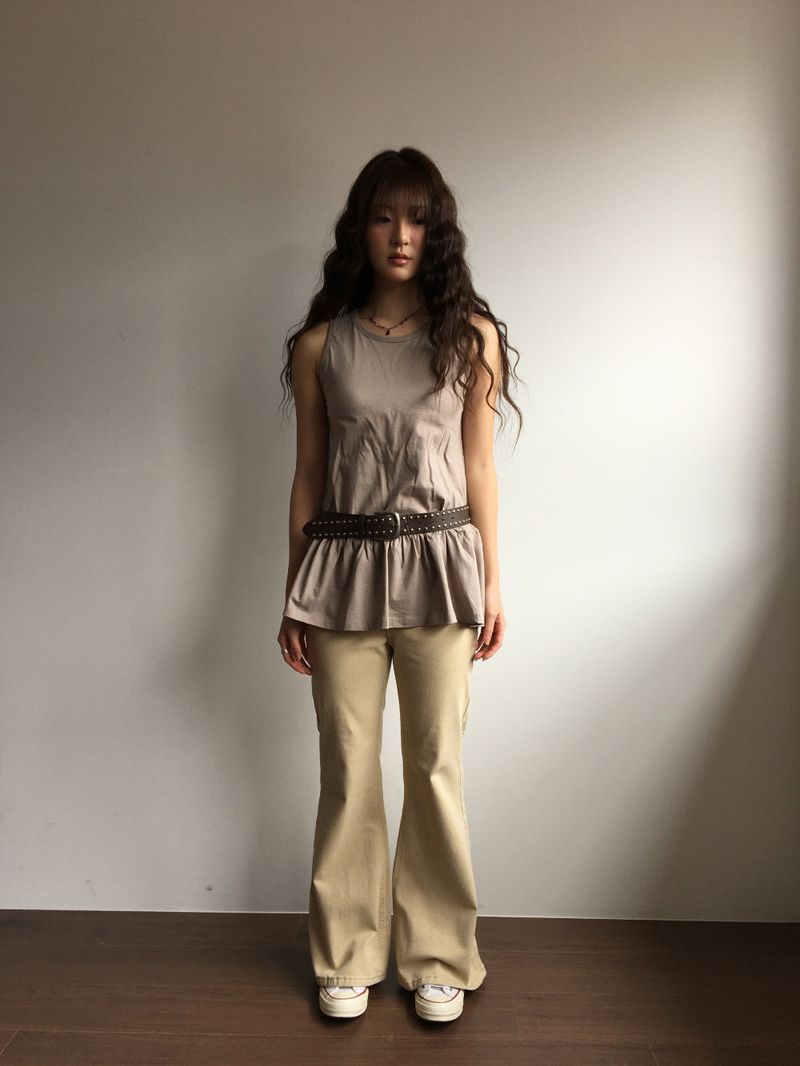 [SET]Arden bootcut pants + belt (3color)
