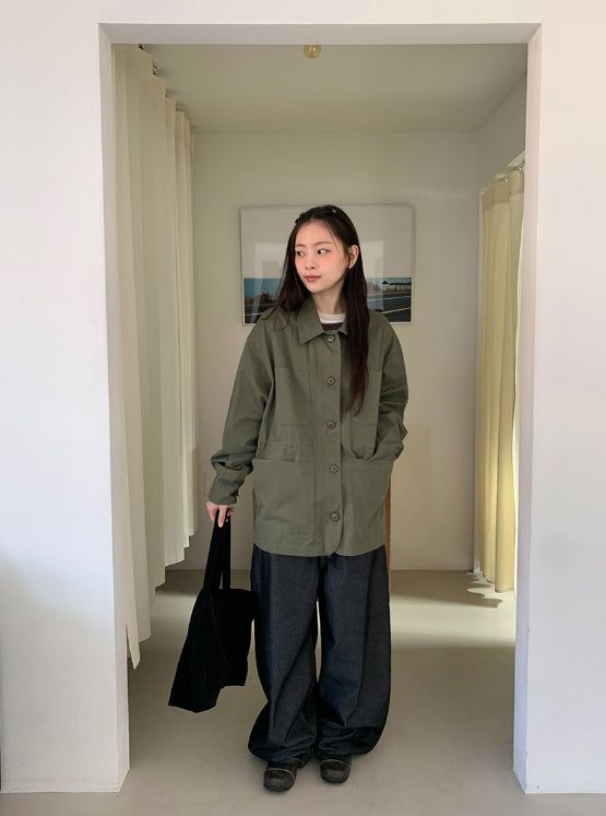 Tiol Cotton Collar Bomber Jacket
