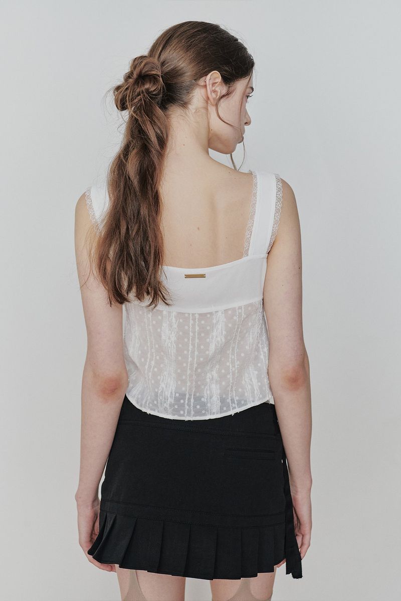 PURITY LACE TOP white