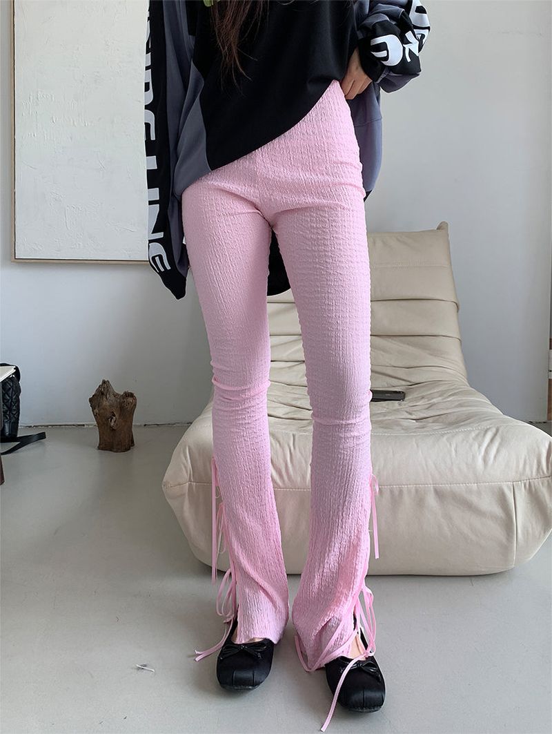 RIBBON BOOTCUT LEGGINGS (4COLOR)