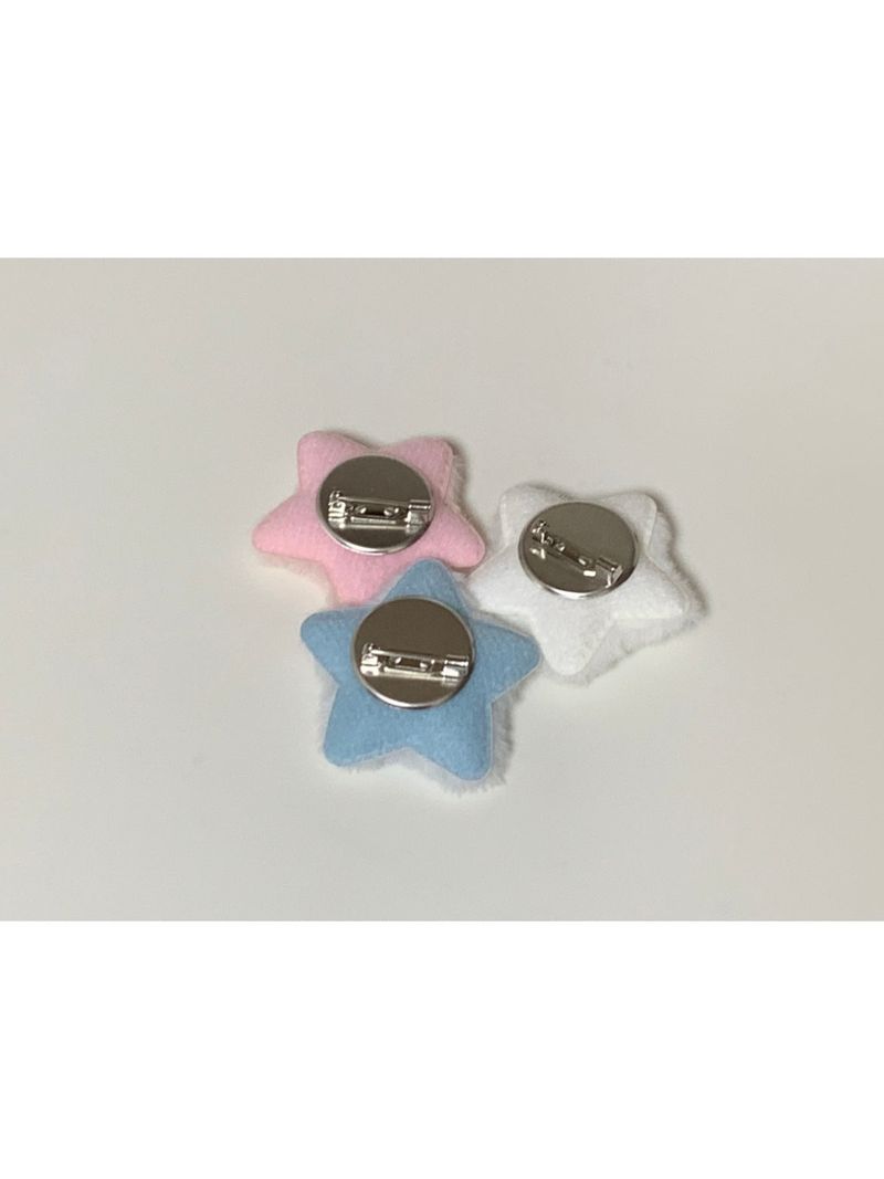 Pluffy star pin button 4colors (4ea)