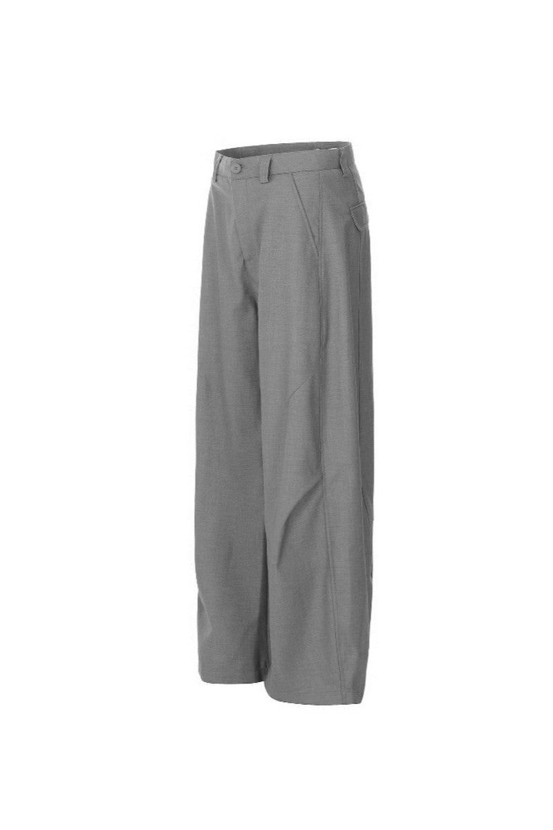 Pleated Curved Leg Trousers