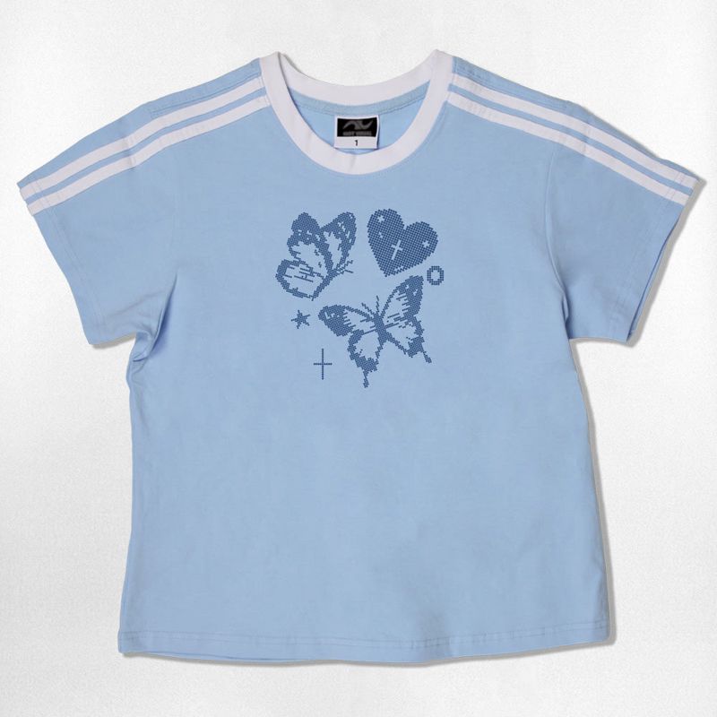 Fly Dot Semi Crop T-Shirts - 6COLOR