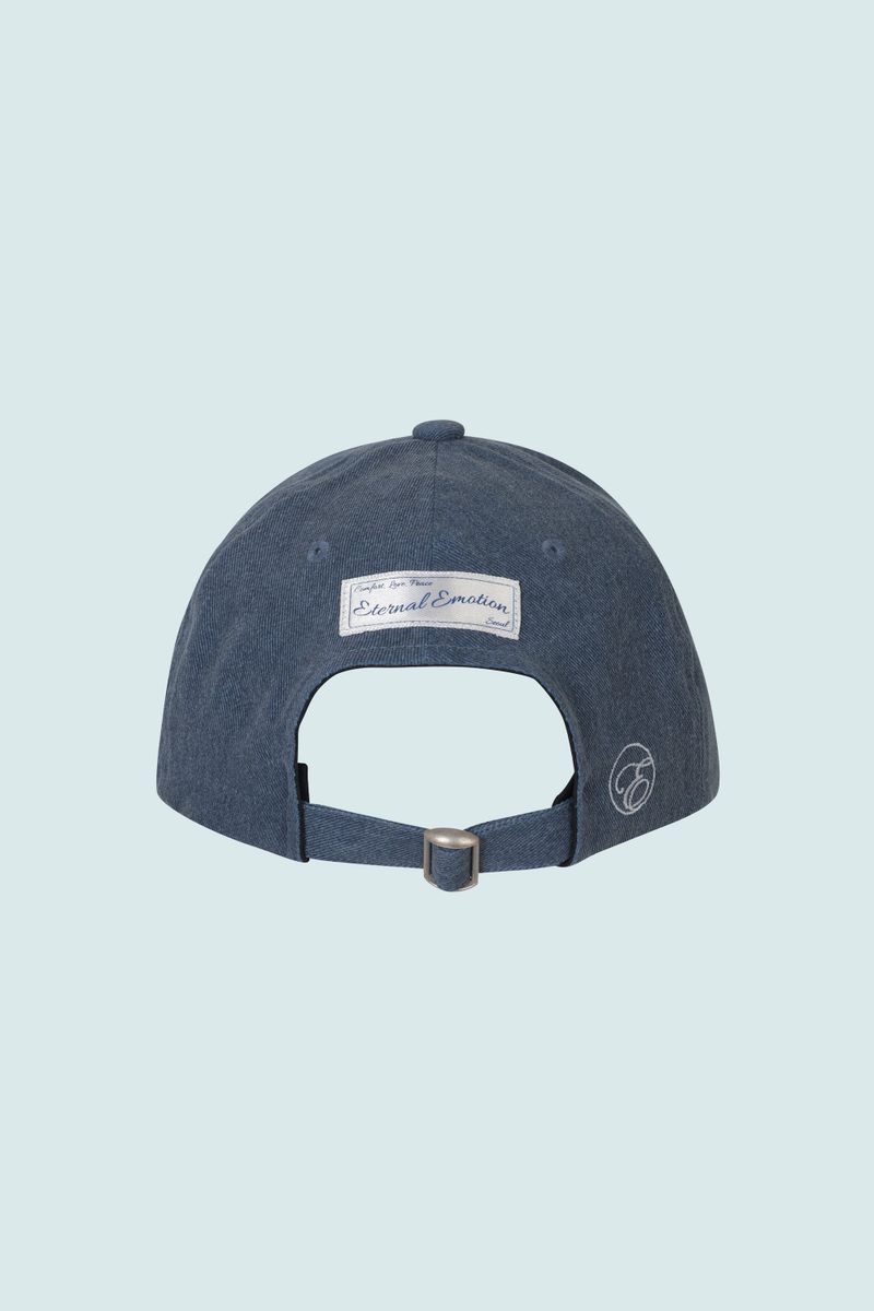 WHITE BOW EMBROIDERY CAP (DARK BLUE)