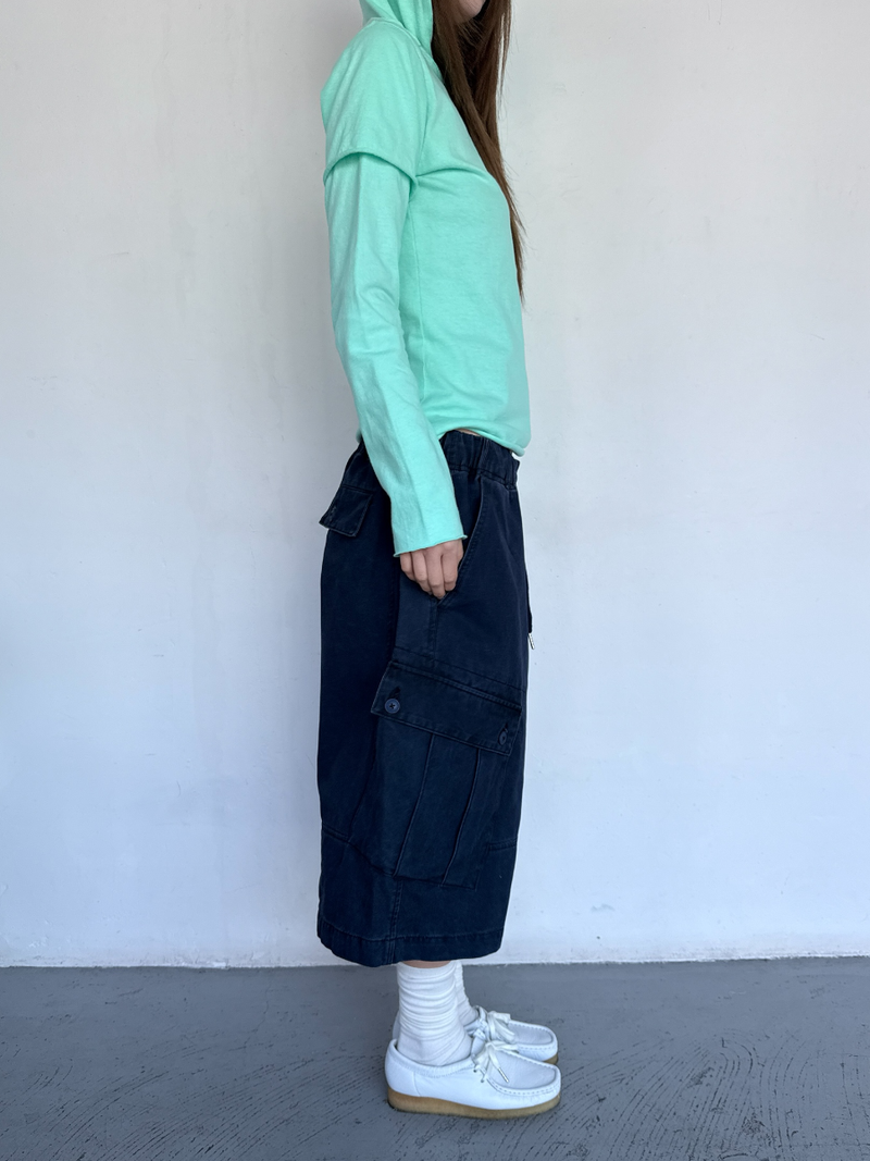 cut out layered hood T