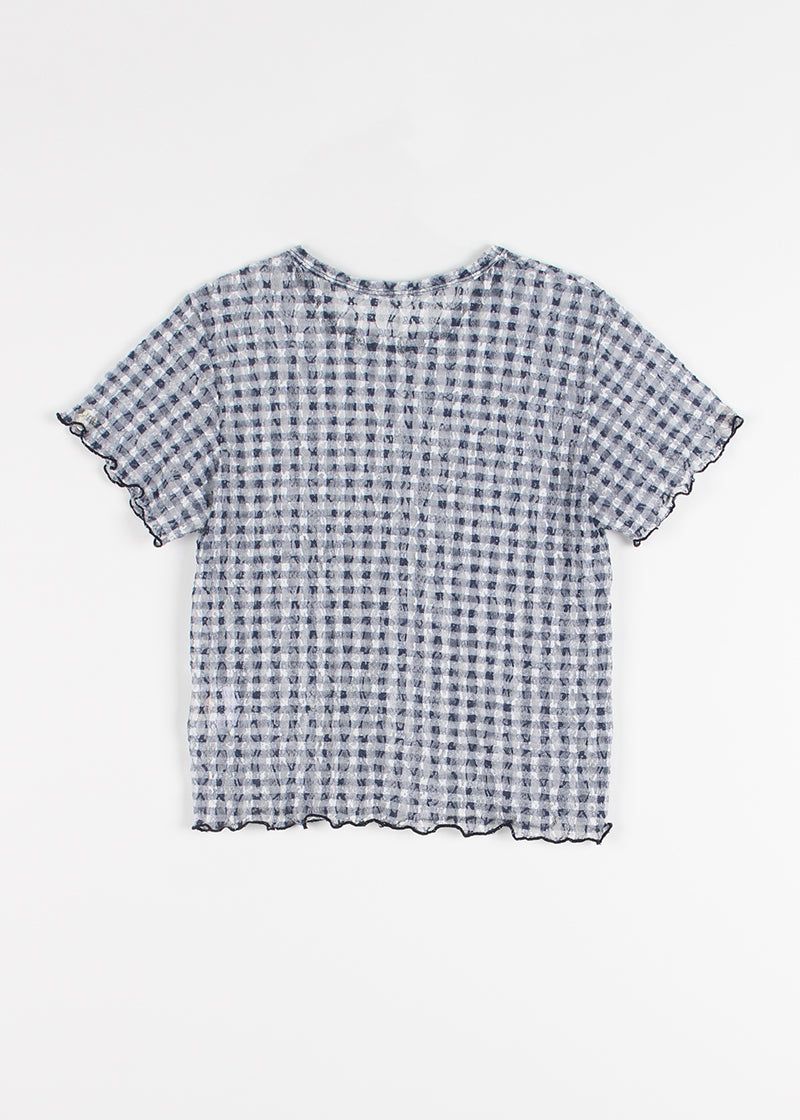LACE CHECK TEE